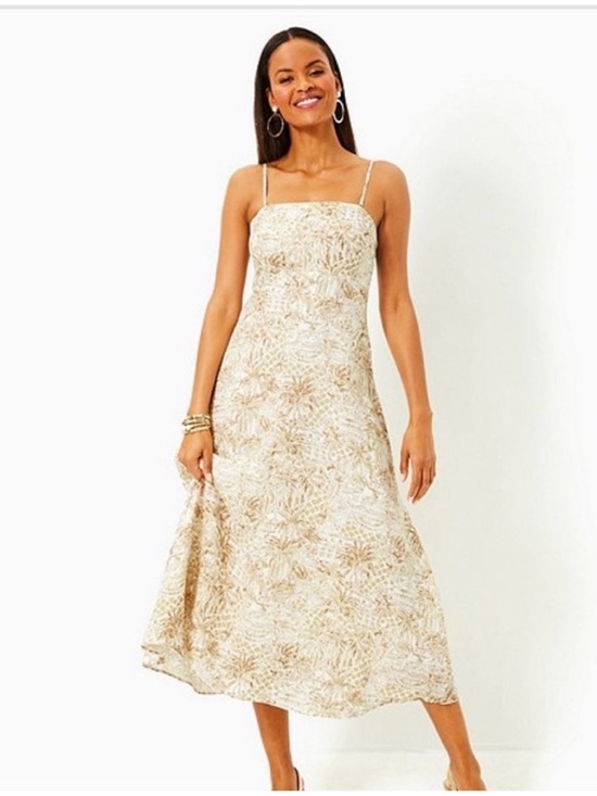 Lilly Pulitzer Dresses & Skirts - Lilly Pulitzer Jorgian Linen Printed Midi Slip Dress